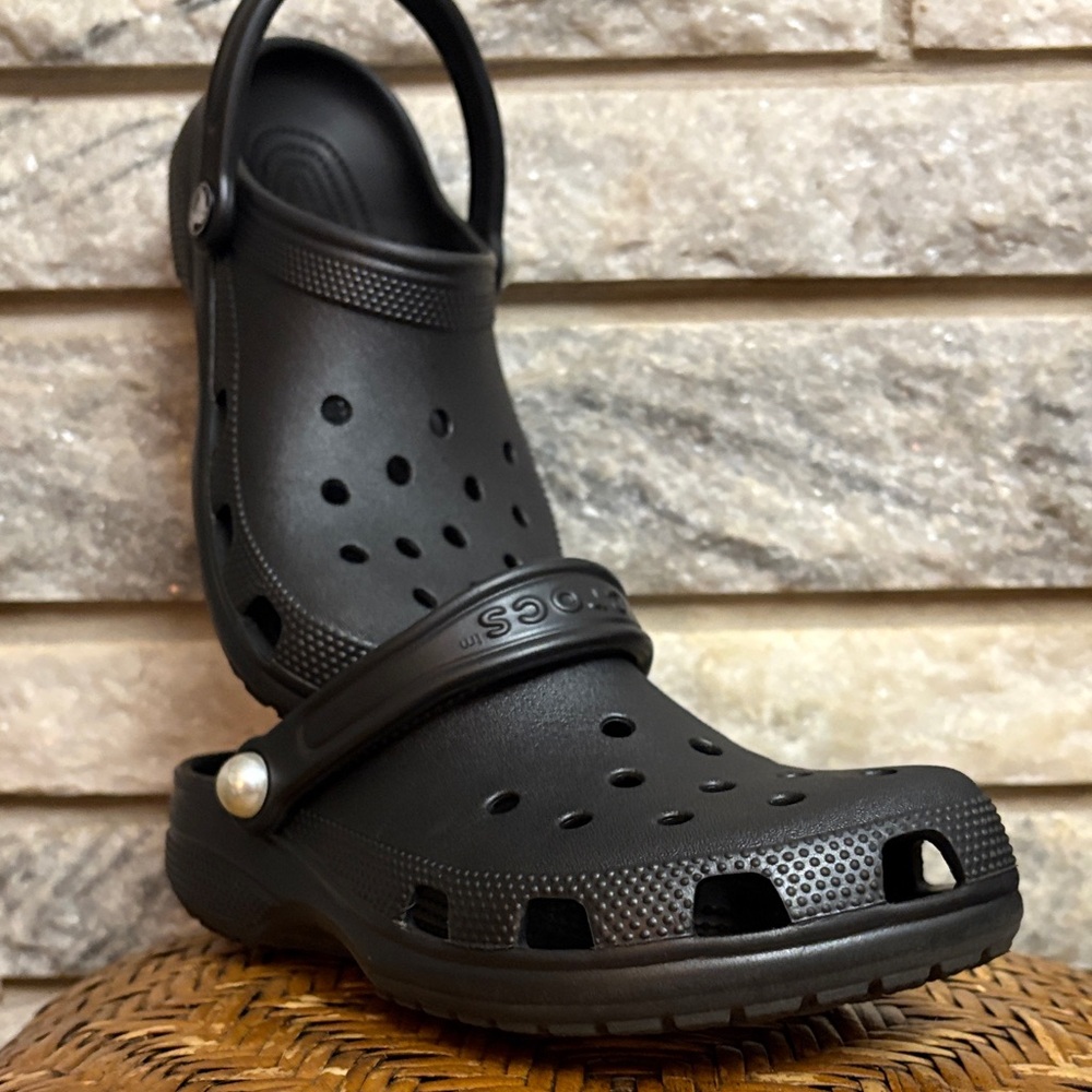 CROCS Black Slip-On Clog with Heel Strap